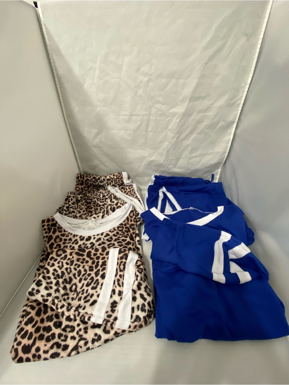 Leopard Print and Royal Blue Two-Piece Lounge Sets